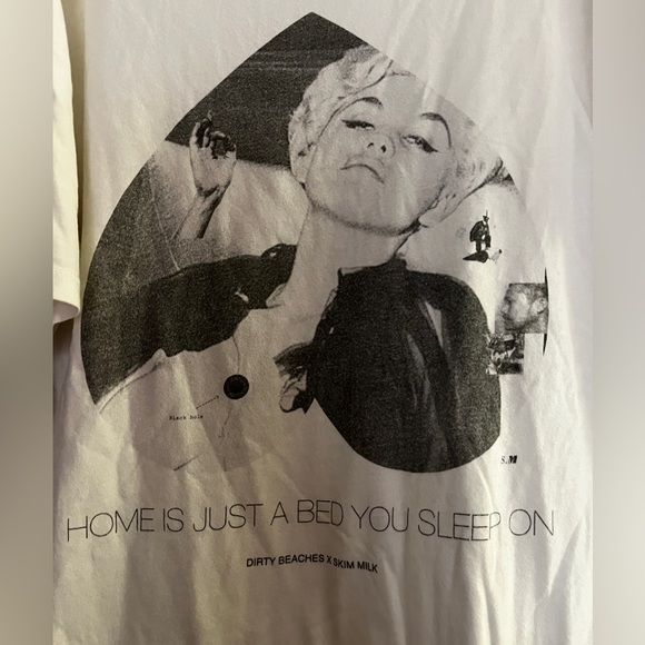 DIRTY BEACHES X SKIM MILK white t-shirt (No Tag) - Picture 2 of 6